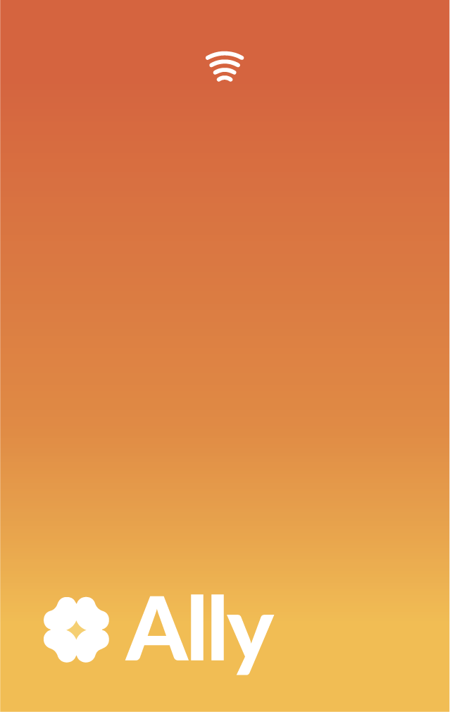 An Ally NFC card, Sunrise colourway